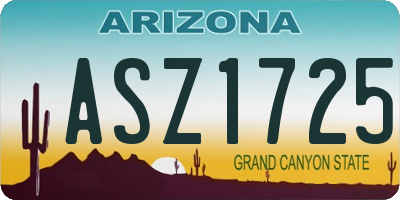 AZ license plate ASZ1725