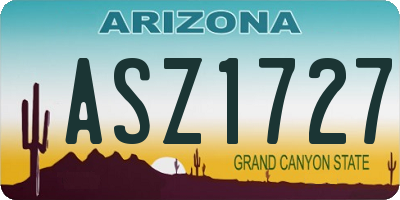 AZ license plate ASZ1727