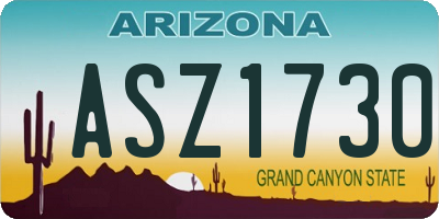 AZ license plate ASZ1730