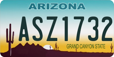 AZ license plate ASZ1732