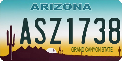 AZ license plate ASZ1738