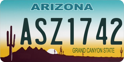 AZ license plate ASZ1742