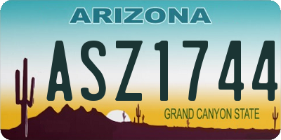 AZ license plate ASZ1744