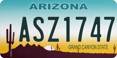 AZ license plate ASZ1747