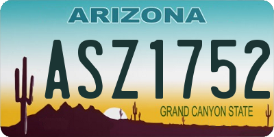 AZ license plate ASZ1752