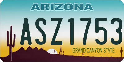 AZ license plate ASZ1753