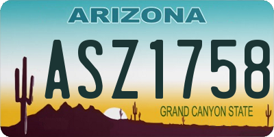 AZ license plate ASZ1758