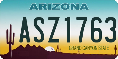 AZ license plate ASZ1763