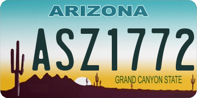 AZ license plate ASZ1772