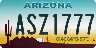 AZ license plate ASZ1777
