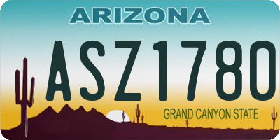 AZ license plate ASZ1780