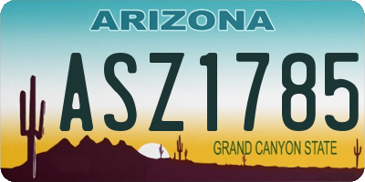 AZ license plate ASZ1785