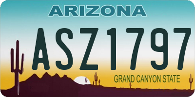 AZ license plate ASZ1797