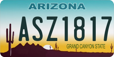 AZ license plate ASZ1817