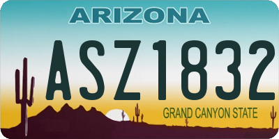 AZ license plate ASZ1832