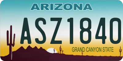 AZ license plate ASZ1840
