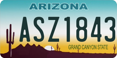 AZ license plate ASZ1843