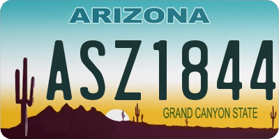 AZ license plate ASZ1844
