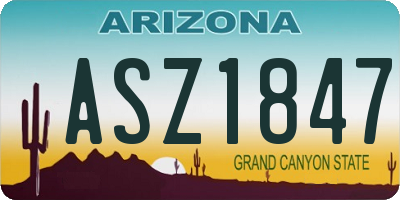 AZ license plate ASZ1847
