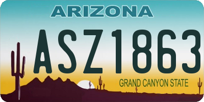 AZ license plate ASZ1863