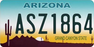 AZ license plate ASZ1864