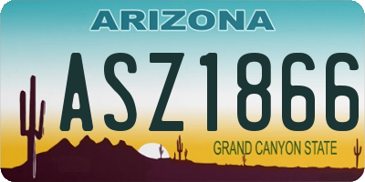 AZ license plate ASZ1866