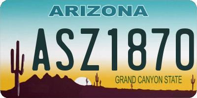 AZ license plate ASZ1870