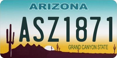 AZ license plate ASZ1871
