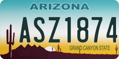 AZ license plate ASZ1874