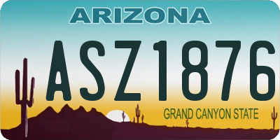 AZ license plate ASZ1876