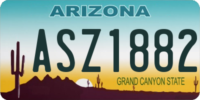 AZ license plate ASZ1882
