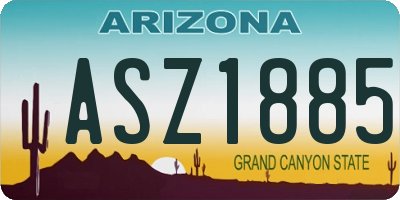 AZ license plate ASZ1885
