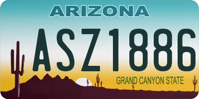 AZ license plate ASZ1886
