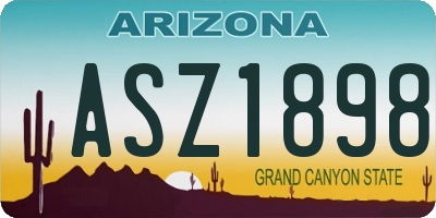 AZ license plate ASZ1898