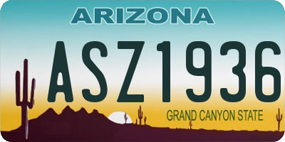 AZ license plate ASZ1936