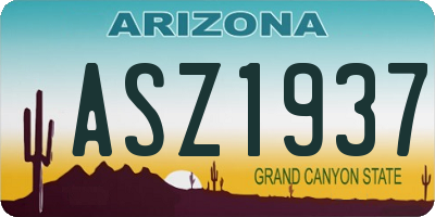 AZ license plate ASZ1937