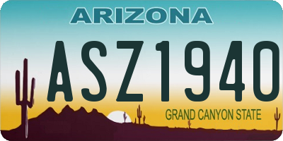 AZ license plate ASZ1940