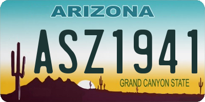 AZ license plate ASZ1941