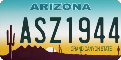 AZ license plate ASZ1944