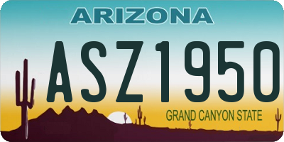 AZ license plate ASZ1950