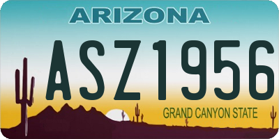 AZ license plate ASZ1956