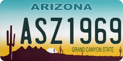 AZ license plate ASZ1969