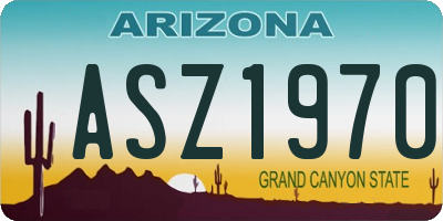 AZ license plate ASZ1970
