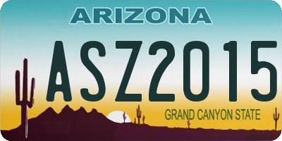 AZ license plate ASZ2015