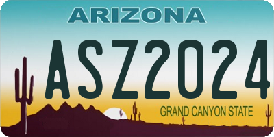 AZ license plate ASZ2024