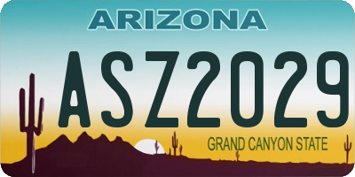 AZ license plate ASZ2029