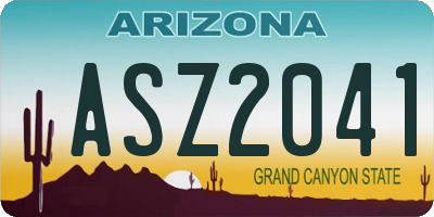 AZ license plate ASZ2041