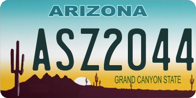 AZ license plate ASZ2044