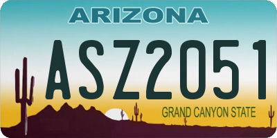 AZ license plate ASZ2051