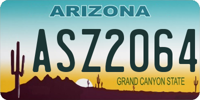 AZ license plate ASZ2064